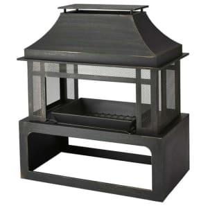 Mainstays 45" Outdoor Steel Fireplace w/ Chimney for $147