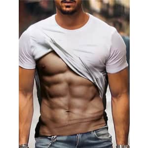 Men's 3D Abstract Print T-Shirt for $10