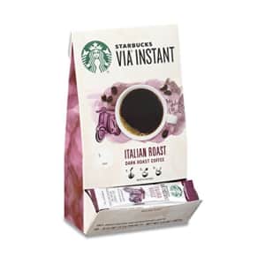 Starbucks VIA Instant Coffee Dark Roast Packets Italian Roast 100% Arabica 1 box (50 packets) for $47