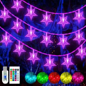 Ollny 49-Ft. Color Changing Star String Lights for $25