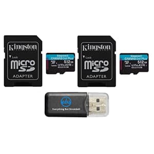 Kingston 512GB Canvas Go Plus MicroSD Memory Card (2 Pack) with Adapter Works with GoPro Hero 10 for $140 Kingston 512GB Canvas Go Plus MicroSD Memory Card (2 Pack) with Adapter Works with GoPro Hero 10 for $140