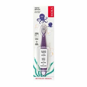 RADIUS - Totz Toothbrush, Specially Designed for Small Teeth and Gums, For 18 Months and Older for $4