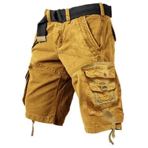 Men's Multi-Pocket Cargo Shorts for $10