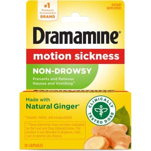 Dramamine Motion Sickness Non-Drowsy Tablets 18-Pack for $6