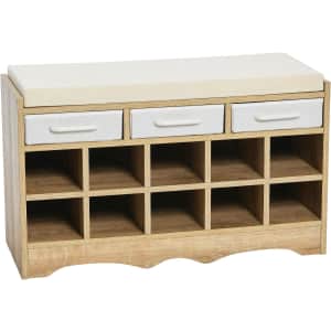 Household Essentials Shoe 10 Cubbies Entryway Bench for $51