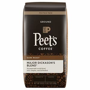 Peet's Coffee Major Dickason's Blend, Dark Roast Ground Coffee, 18 oz for $15 Peet's Coffee Major Dickason's Blend, Dark Roast Ground Coffee, 18 oz for $15