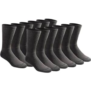 Dri-Tech Essential Moisture Control Crew Socks 12-Pair Pack for $17