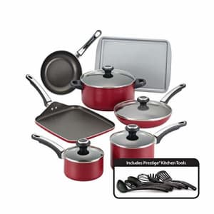 Farberware High Performance Nonstick Cookware Pots and Pans Set Dishwasher Safe, 17 Piece, Red for $67 Farberware High Performance Nonstick Cookware Pots and Pans Set Dishwasher Safe, 17 Piece, Red for $67