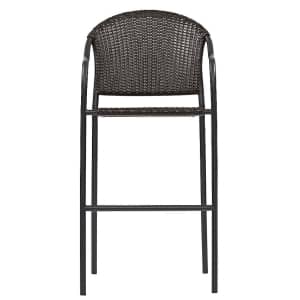 Style Selections Pelham Bay Wicker Stackable Stationary Bar Stool Chair for $70