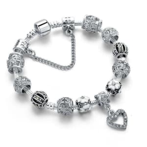 Valentine's Day Crystal Heart Charm Bracelets for $10