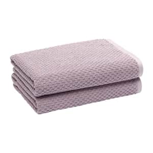 Amazon Basics Odor Resistant Textured Bath Towel, 30 x 54 Inches - 2-Pack, Lavender for $16