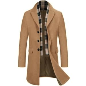 Coofandy Men's Wool Blend Pea Coat for $32