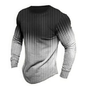 Men's Striped Graphic Print T-Shirt for $11