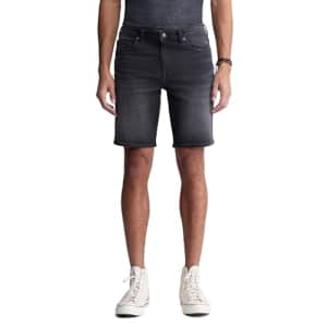 Buffalo David Bitton Men's Relaxed Straight Dean Denim Shorts, Worked and Sanded Black for $28