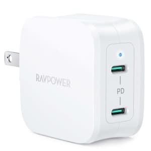 RAVPower 20W 2-Port USB-C Charger for $8
