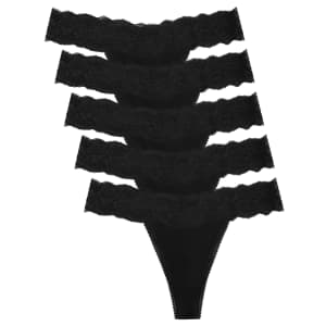 Seamless Lace Thongs 5-Pack for $9