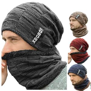 Men's Beanie Hat and Scarf Set for $7