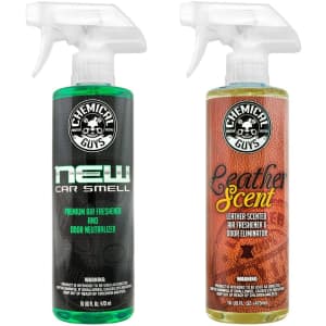 Chemical Guys 16-oz. New Car Scent and Leather Scent Combo Pack for $10 via Sub. & Save Chemical Guys 16-oz. New Car Scent and Leather Scent Combo Pack for $10 via Sub. & Save
