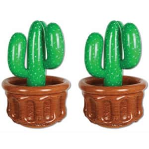Beistle Inflatable Cactus Cooler Dcor 2 Piece Western Party Supplies Drink Holder Fiesta Novelties, for $36