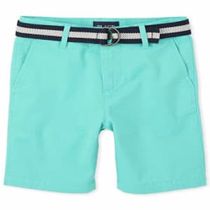 The Children's Place Boys' Belted Chino Shorts, Aegean SEA, 12 for $13