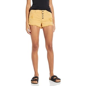 Billabong Women's Buttoned Up Denim Shorts, Sunset Gold, 30 for $44