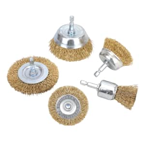 Amazon Basics 5-Piece Wire Brush Set with 1/4" Hex Shank. It's usually listed at $7 more.