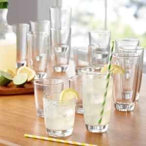 Mainstays 16-Piece Drinkware Glass Set for $14 Mainstays 16-Piece Drinkware Glass Set for $14