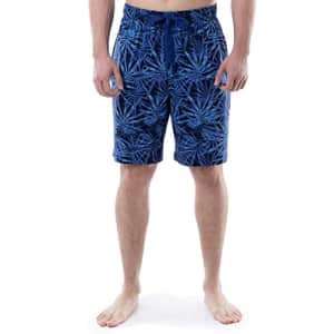 Van Heusen Men's Jersey Knit Sleep Shorts, Navy/Palm, Medium for $18