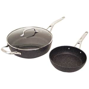 THE ROCK by Starfrit 3-Piece Cookware Set with Riveted Cast Stainless Steel Handles, Black for $64