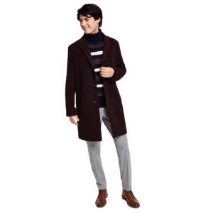 Tommy Hilfiger Men's Addison Wool-Blend Trim Fit Overcoat for $65