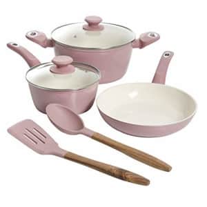 Gibson Home Plaze Caf' Forged Aluminum Non-stick Ceramic Cookware with Induction Base and Soft for $60 Gibson Home Plaze Caf' Forged Aluminum Non-stick Ceramic Cookware with Induction Base and Soft for $60
