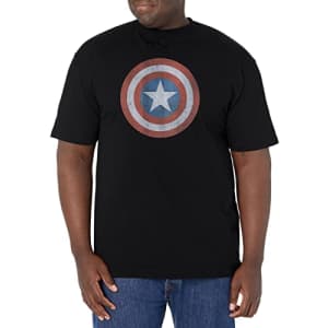 Marvel Big & Tall Captain Classic Men's Tops Short Sleeve Tee Shirt, Black, X-Large for $16