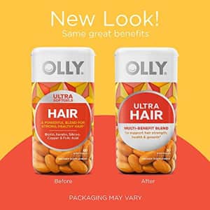 OLLY Ultra Strength Hair Softgels, Supports Hair Strength, Health and Growth, Biotin, Keratin, for $26