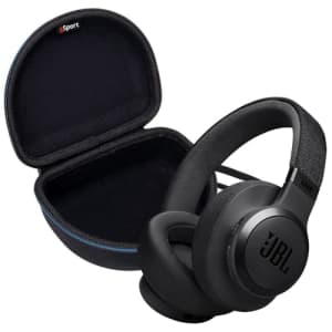 JBL Live 770NC Wireless Over Ear Noise Cancelling Headphone Bundle with gSport EVA Case (Black) for $150