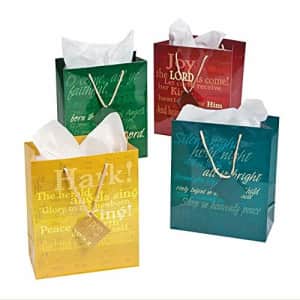 Fun Express 7 1/2" x 9" Medium Religious Hymn Gift Bags with Tags - Party Supplies - Bags - Paper for $11