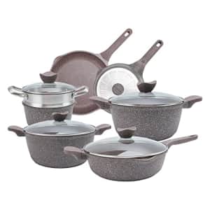 Country Kitchen Nonstick Induction Cookware Sets - 11 Piece Nonstick Cast Aluminum Pots and Pans for $100