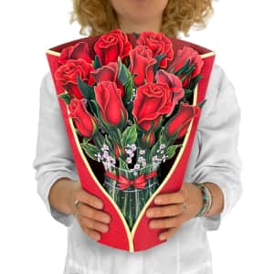 Freshcut Paper Dozen Roses Bouquet Pop Up Card for $11