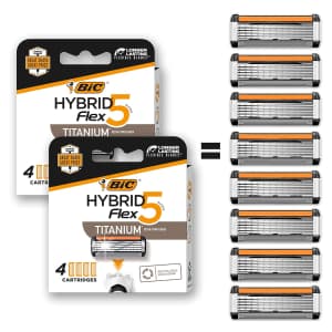 Bic Hybrid Flex 5 Titanium Razor Cartridges 8-Pack for $12
