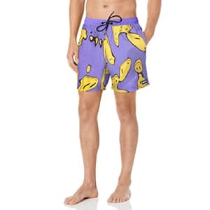 NEFF Men's Standard Daily Hot Tub Board Shorts for Swimming, Purple Meltdown, Small for $20