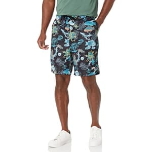 LRG Men's Logo Casual Drawstring Waist Shorts with Pockets, Underwater Black, Large for $13