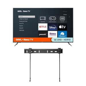 ONN 55-Inch Class 4k HDR10+ Smart TV + Free Wall Mount with Wi-Fi Connectivity and Mobile App | for $330
