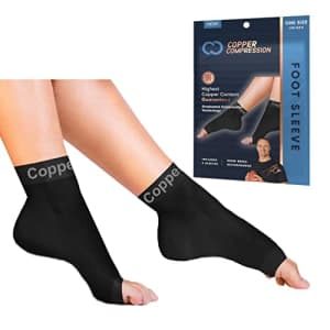 Copper Compression Recovery Foot Sleeves / Plantar Fasciitis Support Socks - GUARANTEED To Speed Up for $13