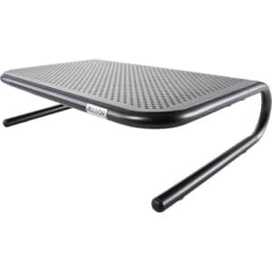 Allsop Metal Art Jr. Monitor Stand, 14-Inch wide platform holds 40 lbs with keyboard storage space for $38