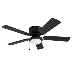 Prominence Home Benton, 52 Inch Traditional Flush Mount Indoor LED Ceiling Fan with Light, Pull for $75