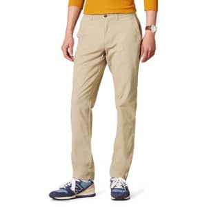 Amazon Essentials Men's Skinny-Fit Casual Stretch Chino Pant, Khaki Brown, 32W x 34L for $17