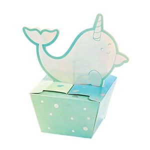 Fun Express - Narwhal Party Treat Box for Baby - Party Supplies - Containers & Boxes - Paper Boxes for $3