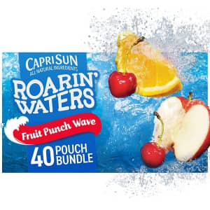 Capri Sun Roarin' Waters Fruit Punch 40-Pack for $6 via Sub & Save Capri Sun Roarin' Waters Fruit Punch 40-Pack for $6 via Sub & Save
