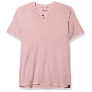 Lucky Brand Men's Venice Burnout Notch Neck Tee Shirt, Zephyr, S for $36