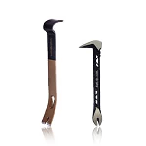 Spec Ops Tools 10" Cats Paw & 15" Flat Pry Bar Crowbar Tool Set, Teardrop Nail Pullers, High-Carbon for $19