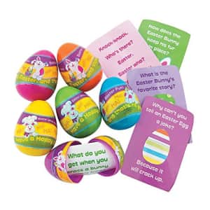 Fun Express Pre Filled Joke Easter Eggs - Set of 12 - Unique Easter Hunt Party Supplies for $16
